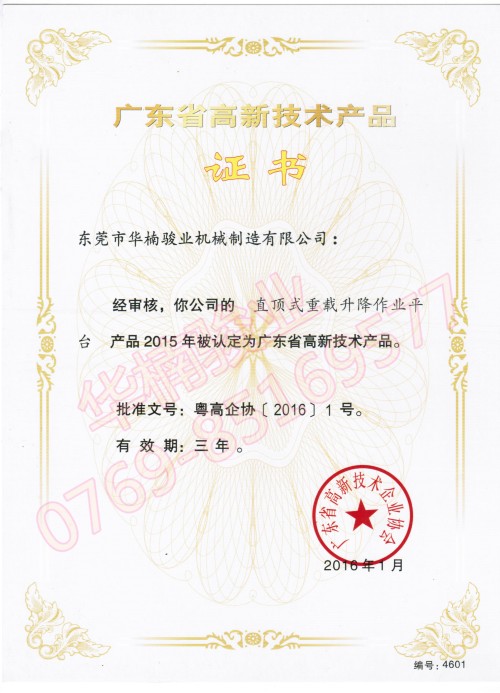 直顶式重载升降平台案例